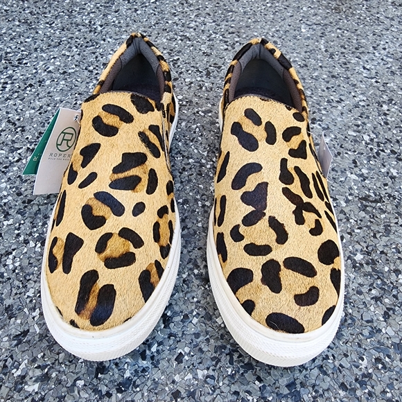 Roper Leather Animal Print Calf Hair Slip-on Loafer Flat Sneakers 8.5 - Picture 3 of 9